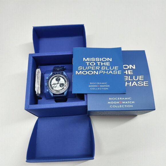 🍪 Swatch x Omega MoonSwatch Moon Phase: SUPER BLUE MOONCerulean Bioceramic